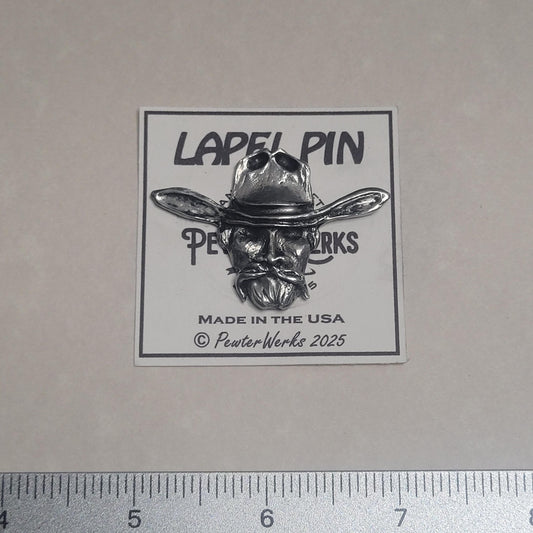 Handmade Pewter Lapel Pin 'Cowboy' Gift Bag Included