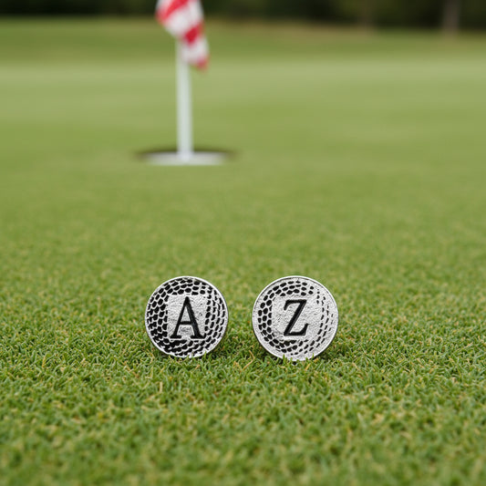 Two silver buttons with 'A' and 'Z' on a gray background
