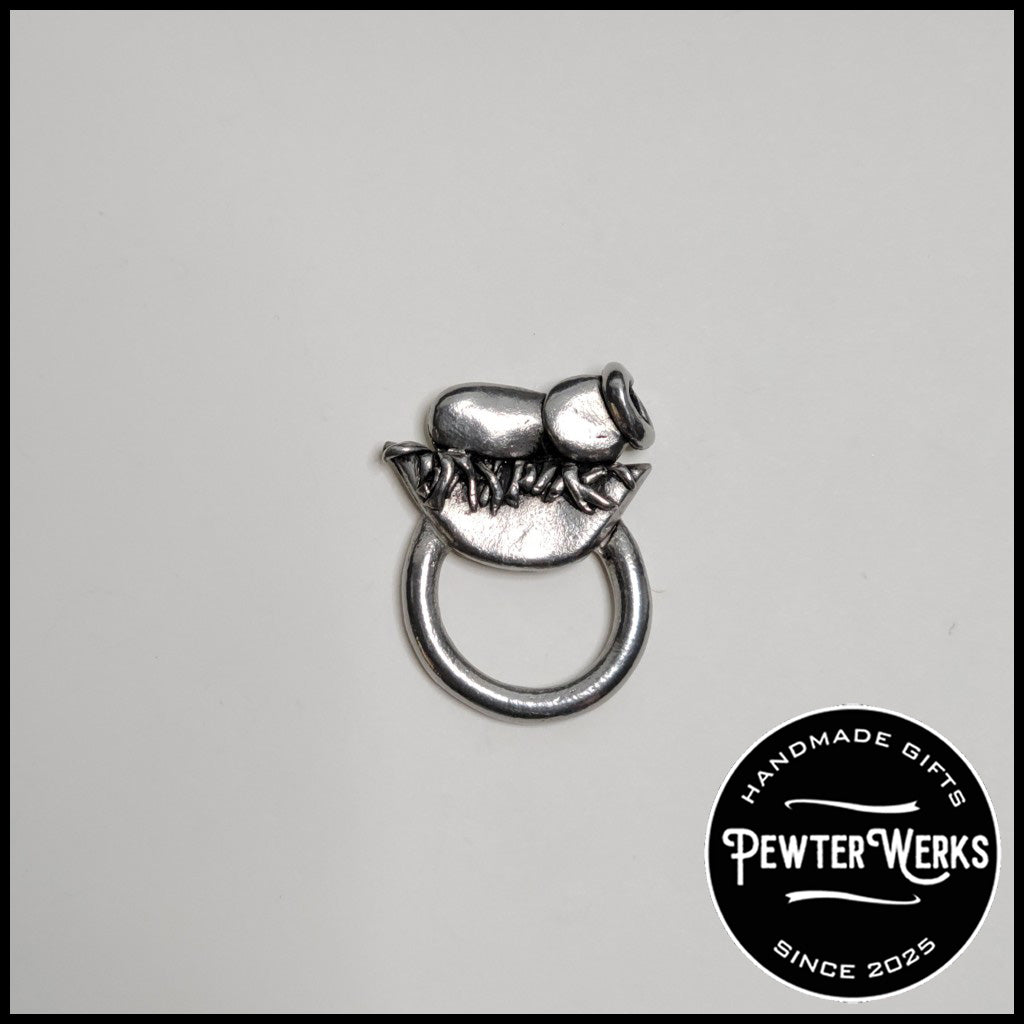 Handmade Pewter Eyeglass / ID Badge Holder Pin 'Baby Jesus' Gift Bag Included.