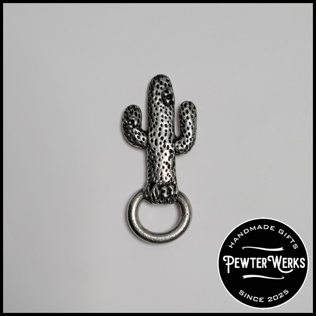 Handmade Pewter Eyeglass / ID Badge Holder Pin 'Cactus' Gift Bag Included.