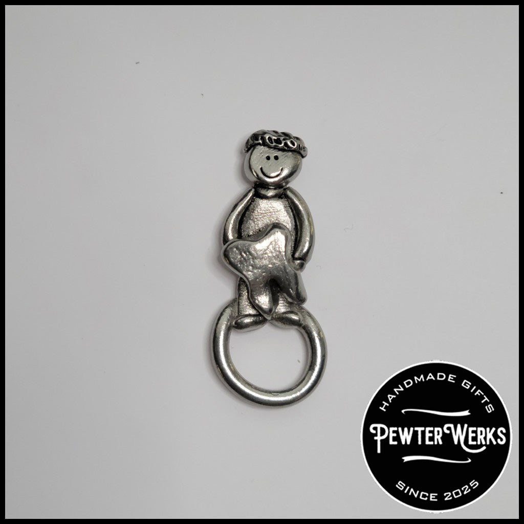 Handmade Pewter Eyeglass / ID Badge Holder Pin 'Dentist' Gift Bag Included.