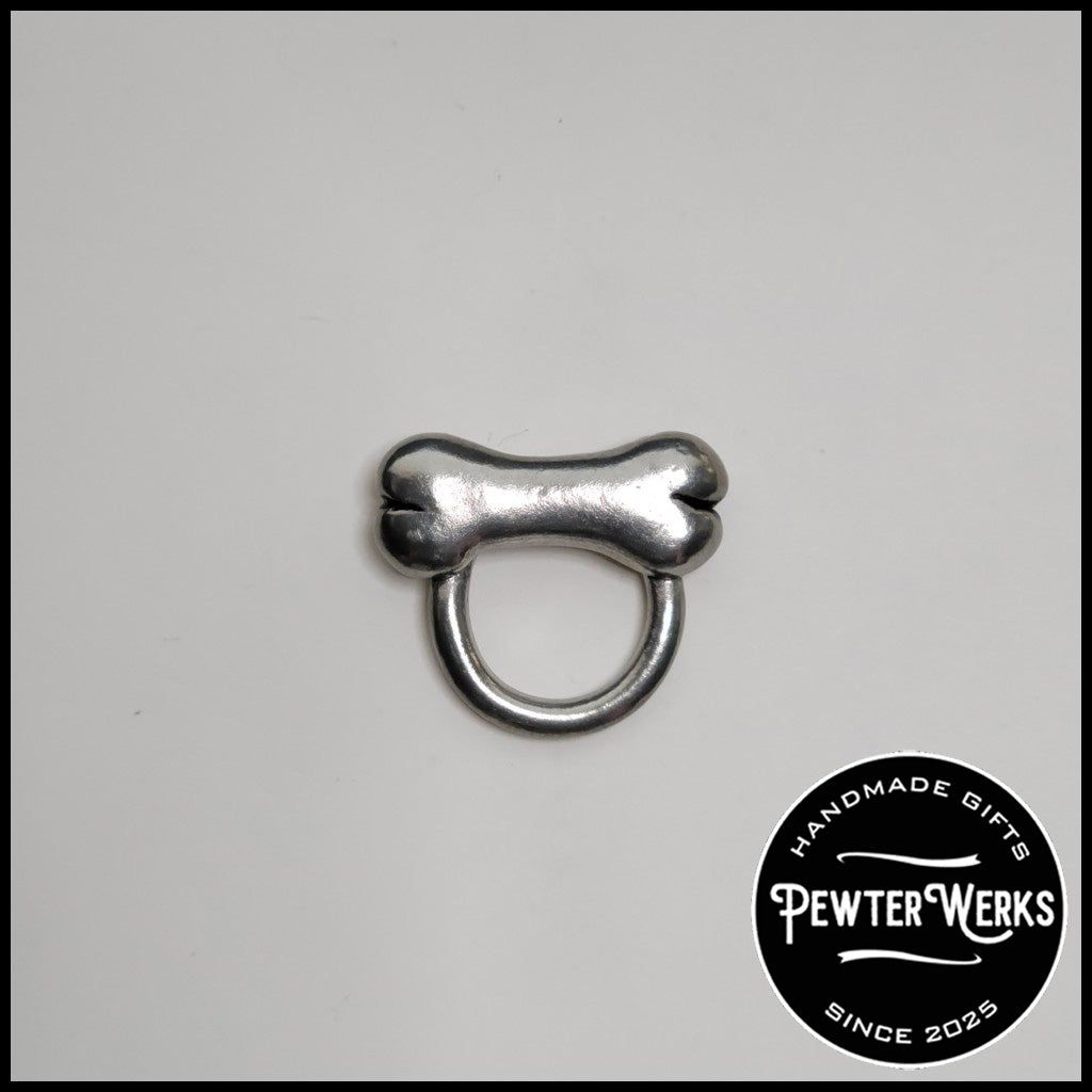Handmade Pewter Eyeglass / ID Badge Holder Pin 'Dog Bone' Gift Bag Included.