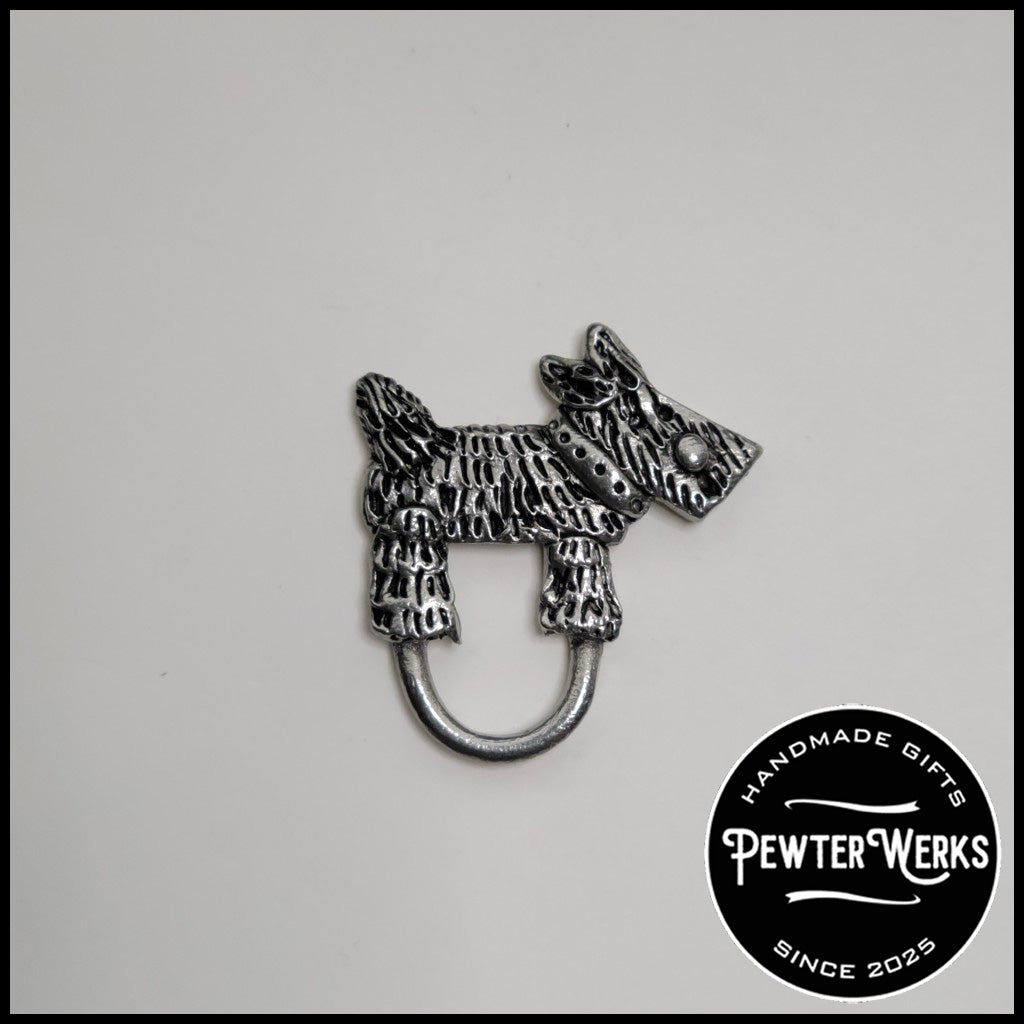 Handmade Pewter Eyeglass / ID Badge Holder Pin 'Dog a Scottie' Gift Bag Included.