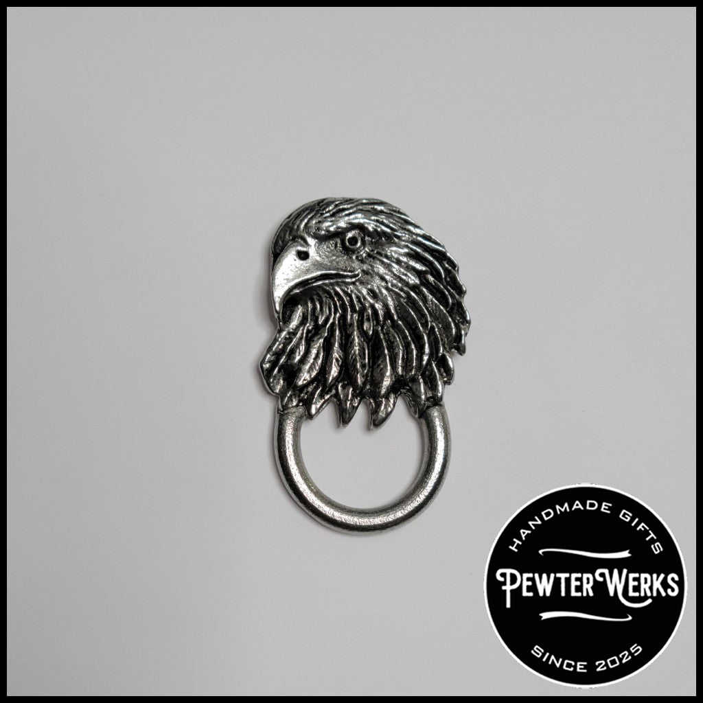 Handmade Pewter Eyeglass / ID Badge Holder Pin 'Eagle' Gift Bag Included.