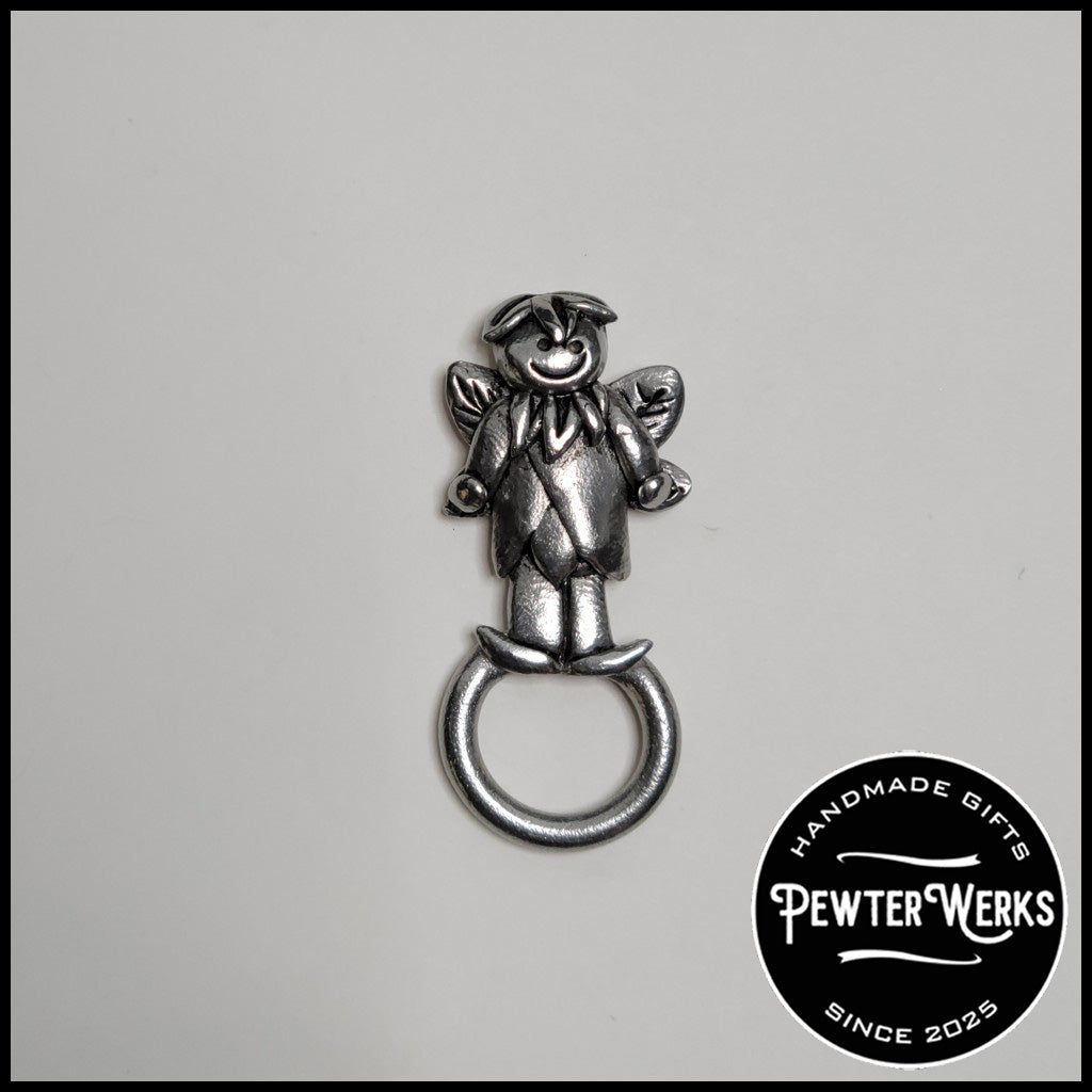 Handmade Pewter Eyeglass / ID Badge Holder Pin 'Elf' Gift Bag Included.