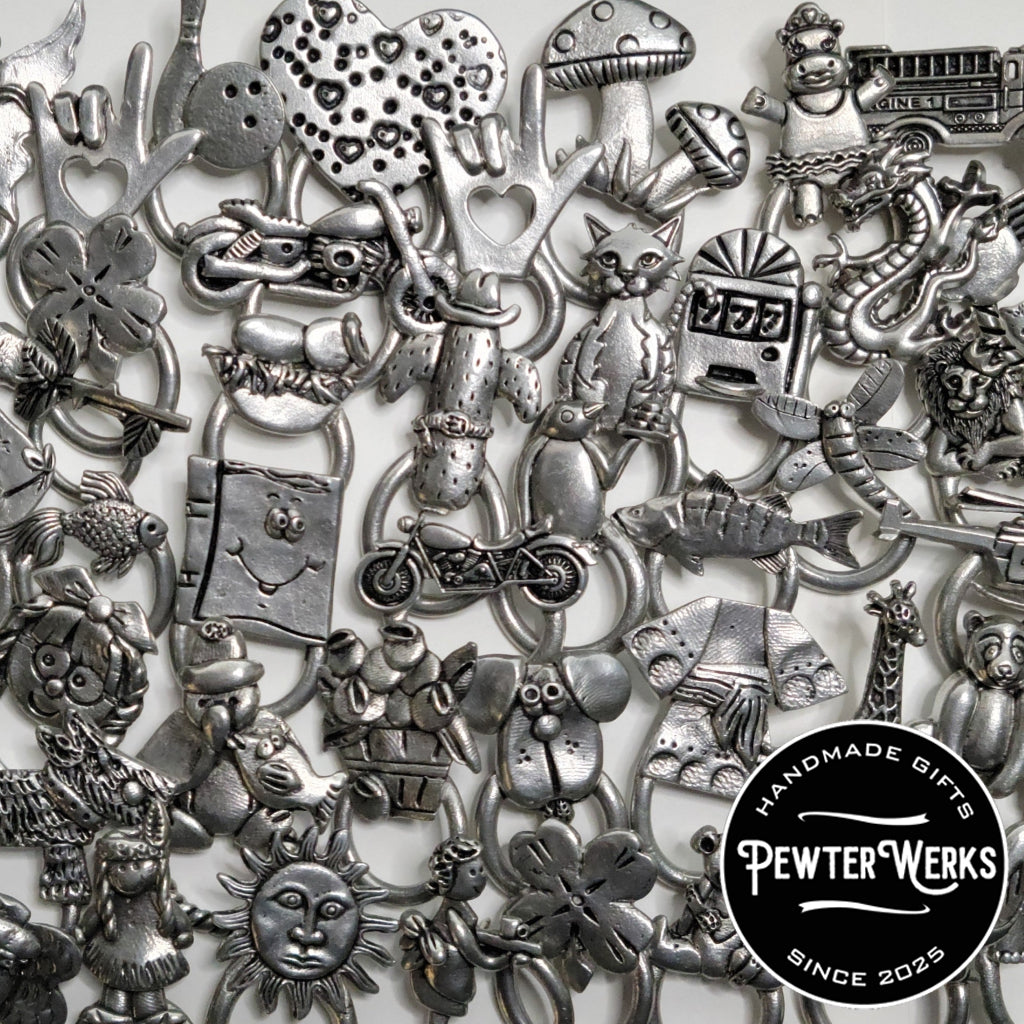 Handmade Pewter Eyeglass / ID Badge Holder Pin 'Magic Dragon' Gift Bag Included.