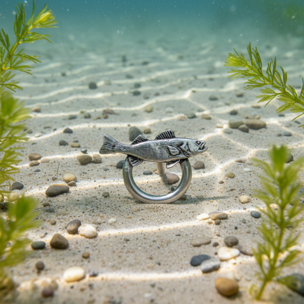 Handmade Pewter Eyeglass / ID Badge Holder Pin 'Fish a Trout' Gift Bag Included.