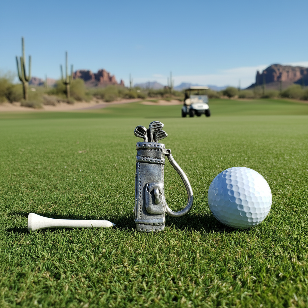 Handmade Pewter Lapel Pin 'Golf Bag' Gift Bag Included.