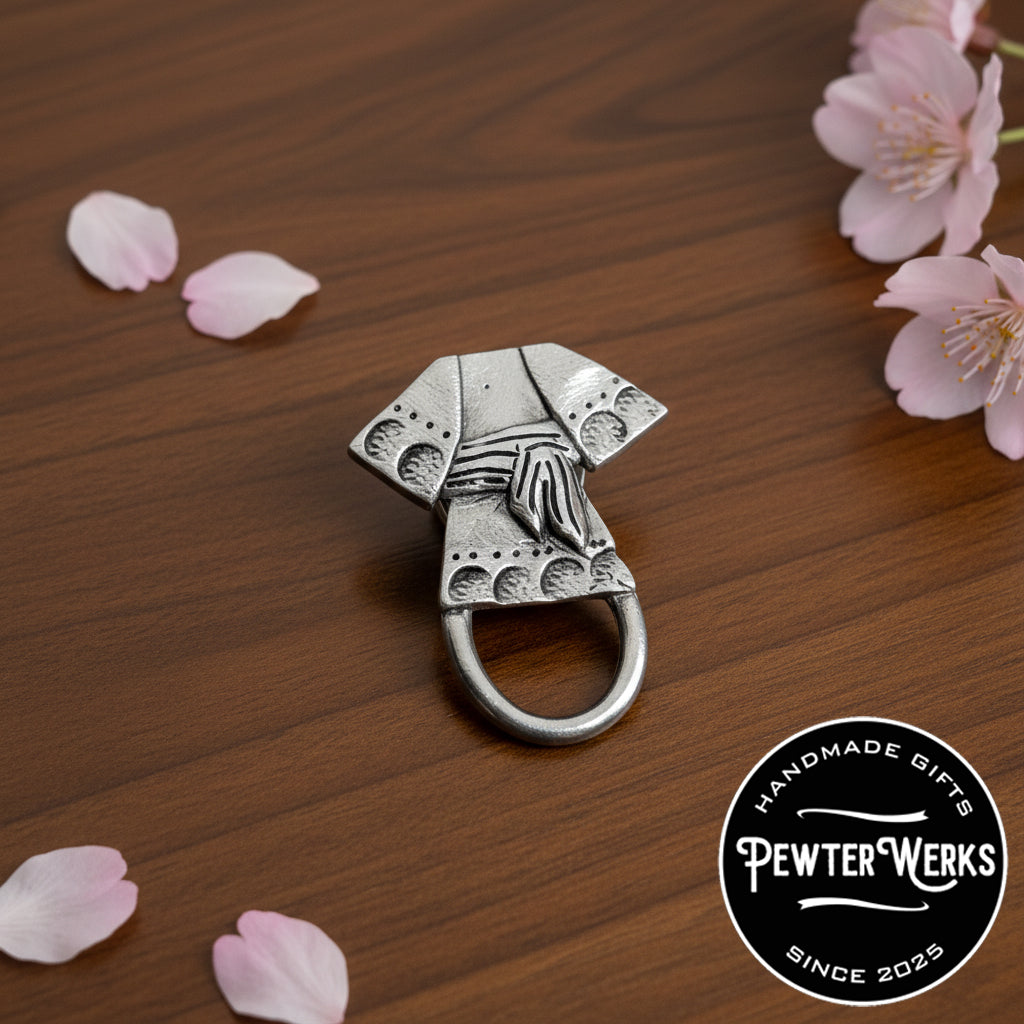 Handmade Pewter Eyeglass / ID Badge Holder Pin 'Kimono' Gift Bag Included.