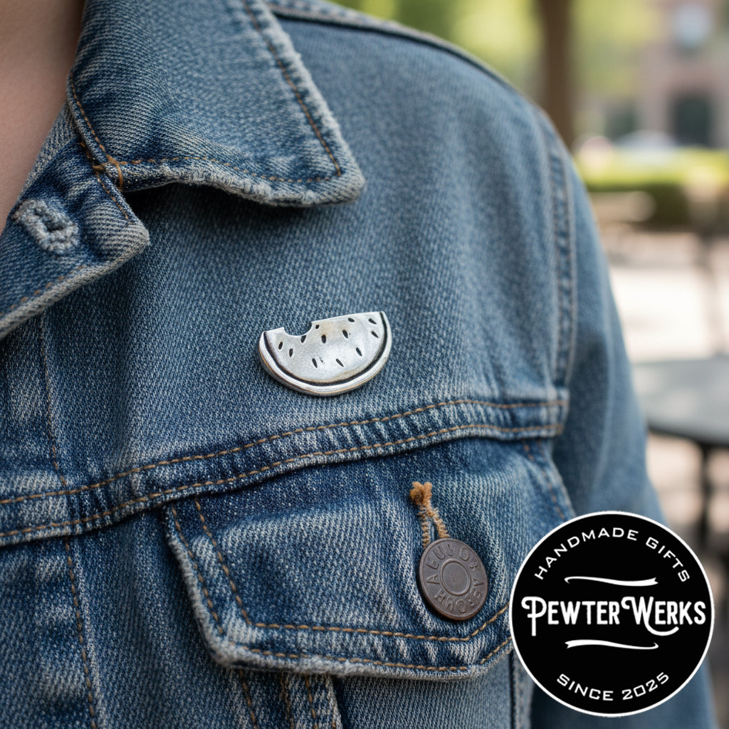 Handmade Pewter Lapel Pin 'Golf Bag' Gift Bag Included.