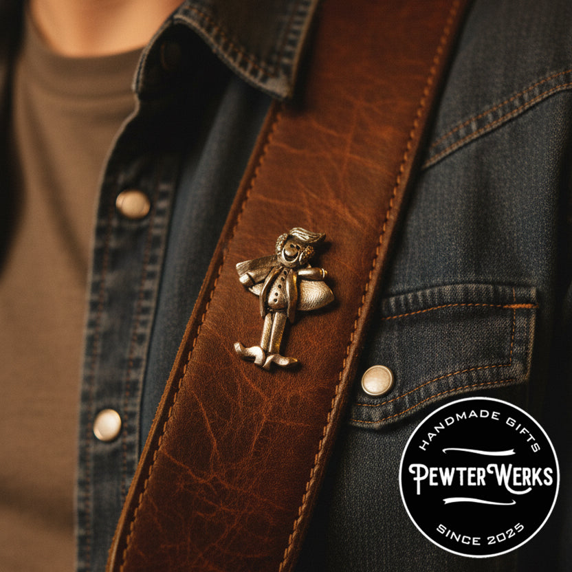 Handmade Pewter Lapel Pin 'Golf Bag' Gift Bag Included.
