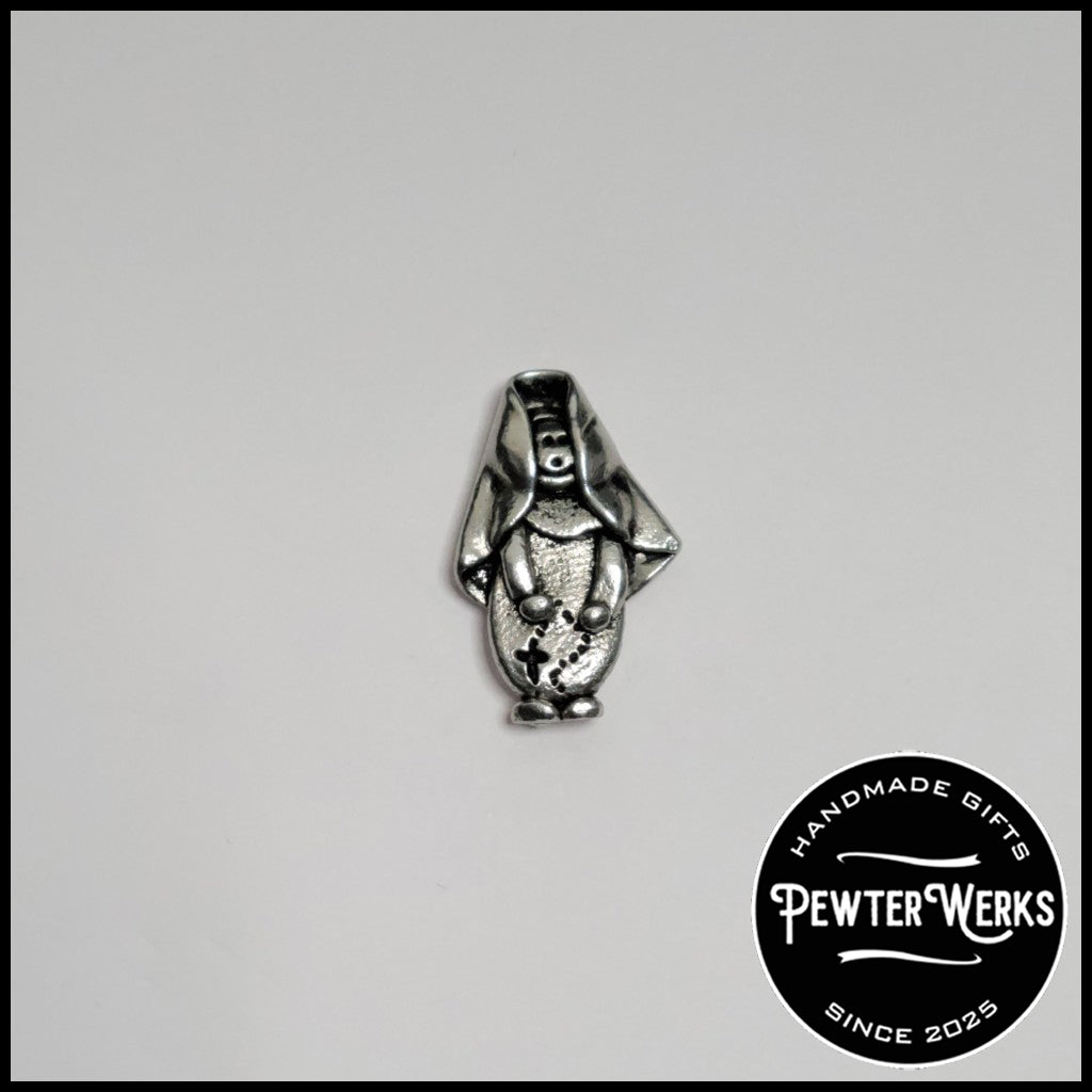 Handmade Pewter Lapel Pin 'Nun' Gift Bag Included.