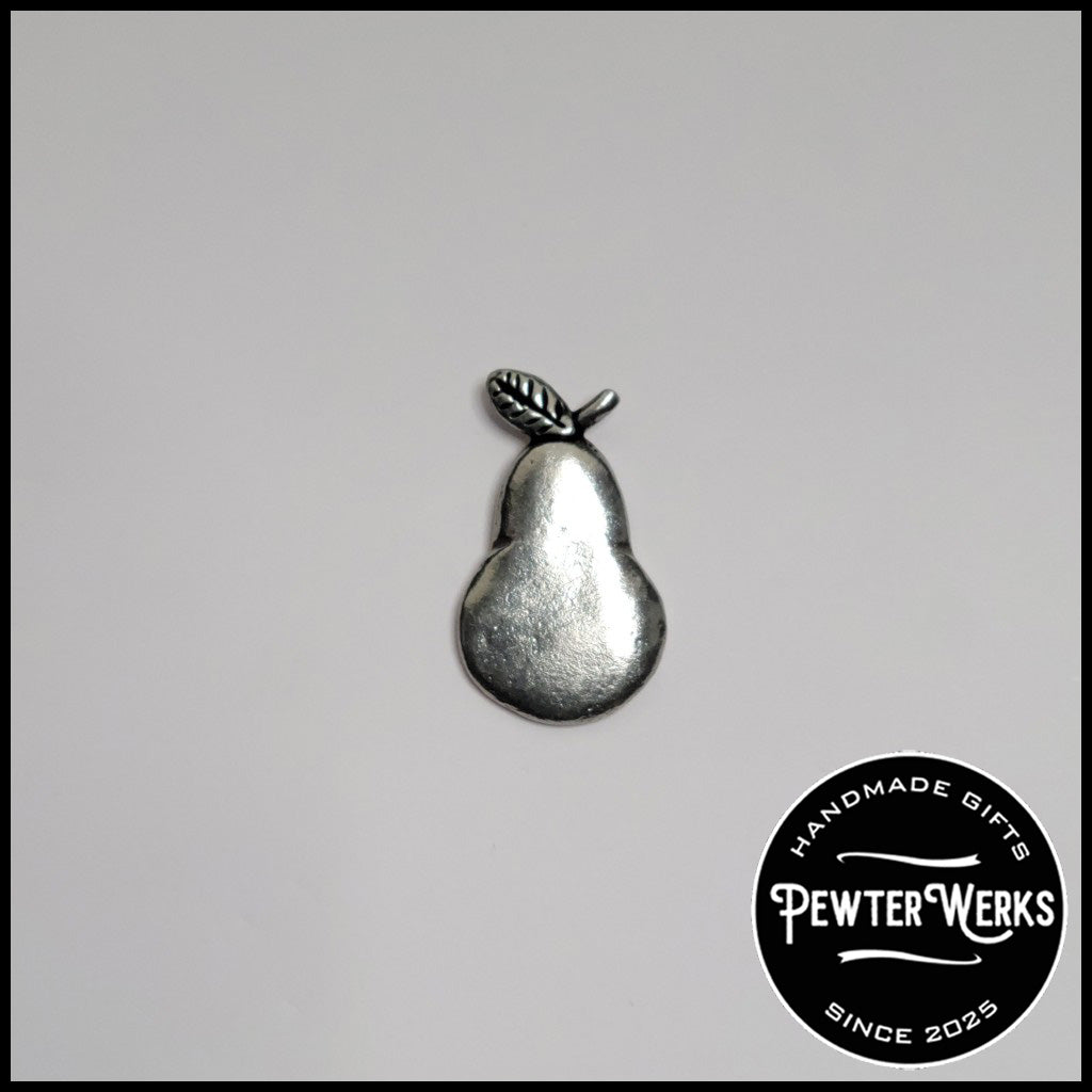 Handmade Pewter Lapel Pin 'Pear' Gift Bag Included.
