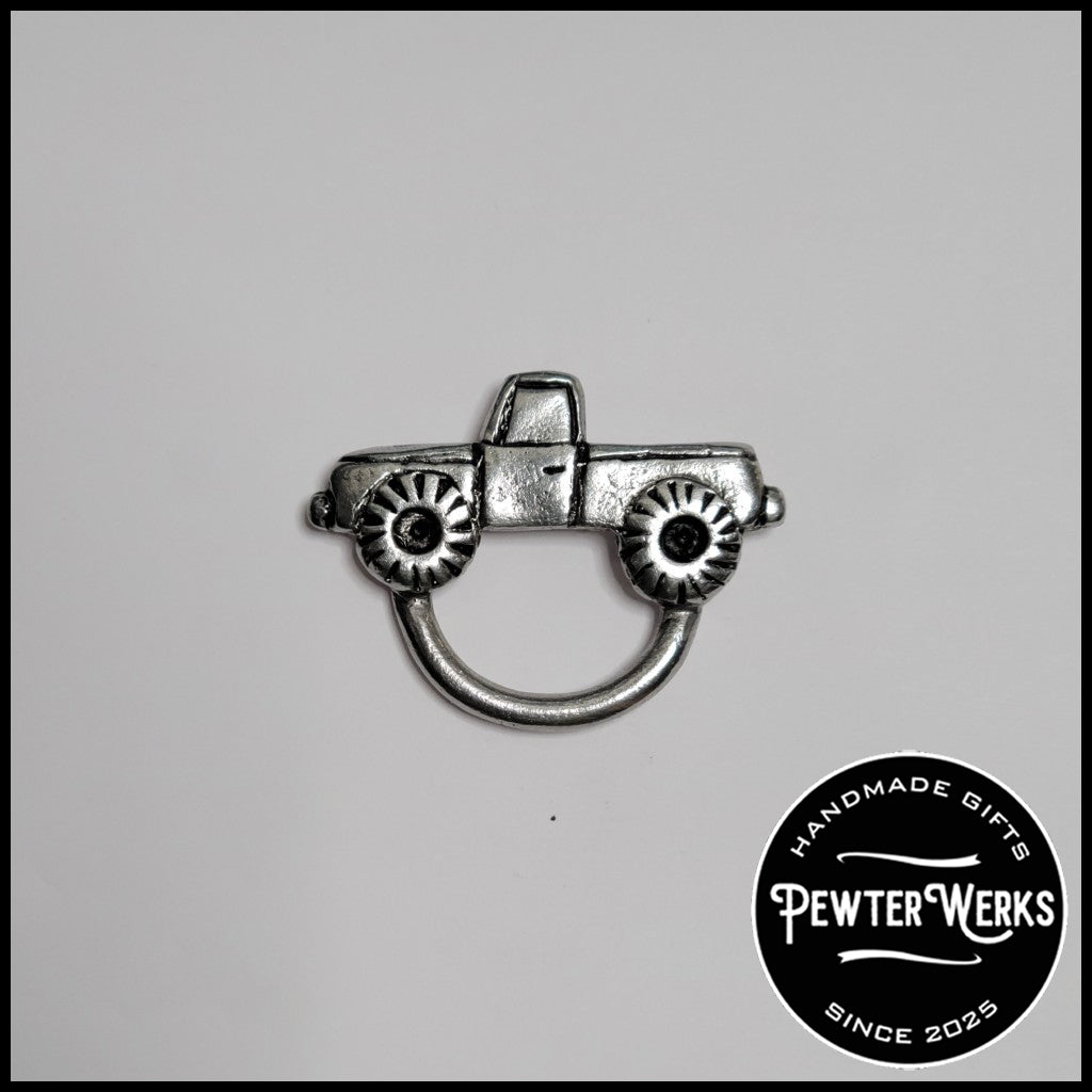 Handmade Pewter Eyeglass / ID Badge Holder Pin 'Truck' Gift Bag Included.