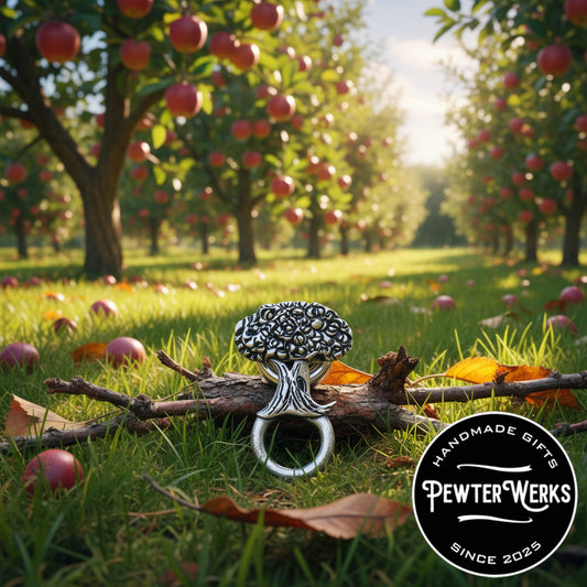 Handmade Pewter Eyeglass / ID Badge Holder Pin 'Tree' Gift Bag Included.