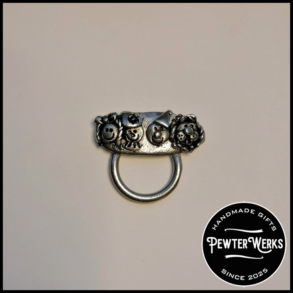 Handmade Pewter Eyeglass / ID Badge Holder Pin 'Wizard of Oz' Gift Bag Included.