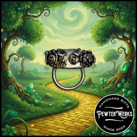 Handmade Pewter Eyeglass / ID Badge Holder Pin 'Wizard of Oz' Gift Bag Included.