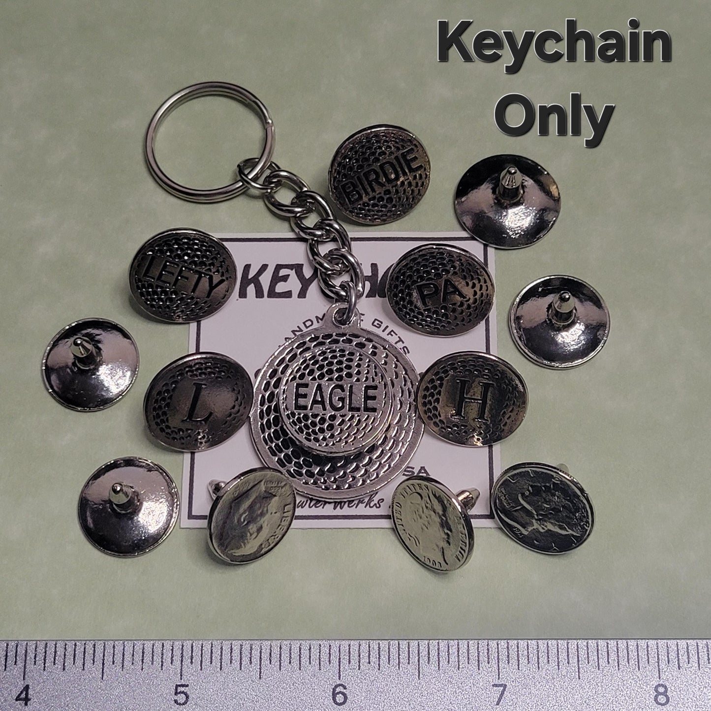 Nickel Plated 'Golf Ball Keychain' (Ball Marker sold separately)