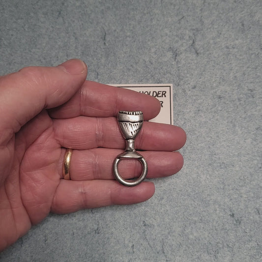 Handmade Pewter Eyeglass / ID Badge Holder Pin 'Glass of Wine' Gift Bag Included.