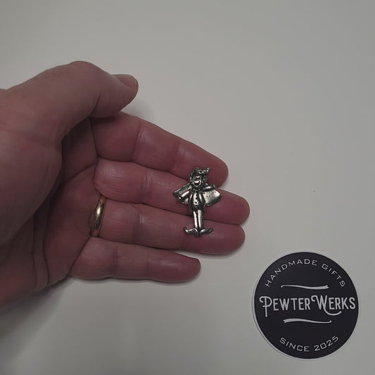 Handmade Pewter Lapel Pin 'Dracula' Gift Bag Included.