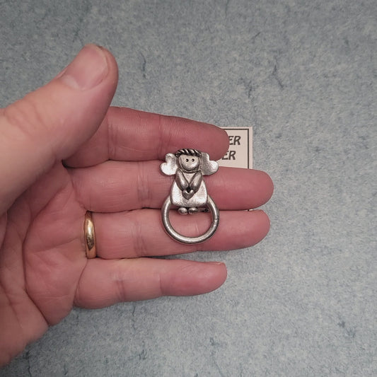 Pewter Angel of Love Eyeglass / ID Badge Holder Pin Video.