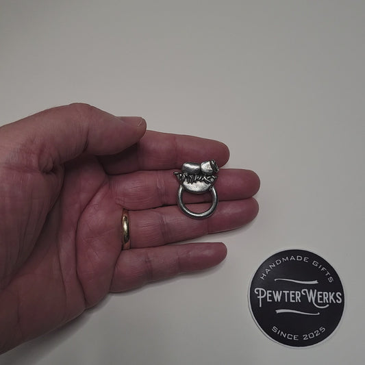 Handmade Pewter Eyeglass / ID Badge Holder Pin 'Baby Jesus' Gift Bag Included.
