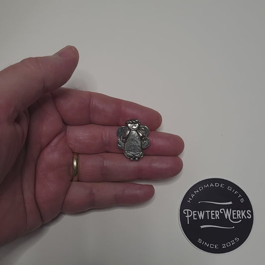 Handmade Pewter Lapel Pin 'Guardian Angel' Gift Bag Included.