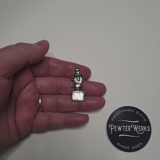 Handmade Pewter Lapel Pin 'Jack in the Box Gift Bag Included.