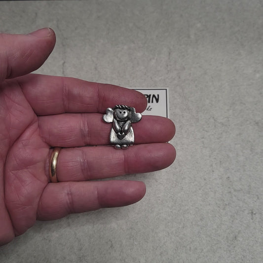 Handmade Pewter Lapel Pin 'Angel of Love' Gift Bag Included