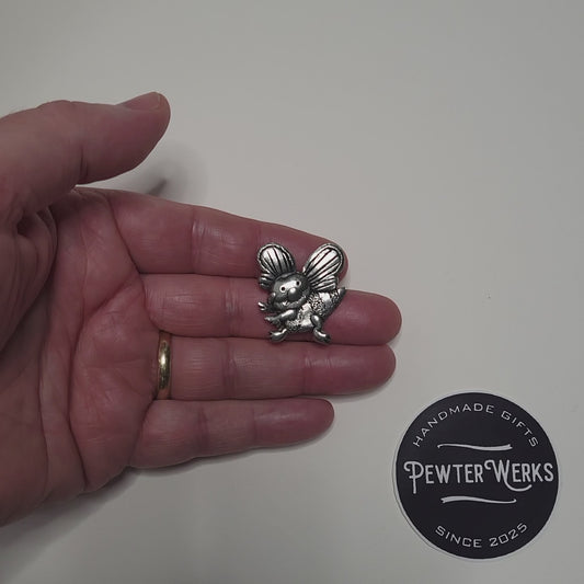 Handmade Pewter Lapel Pin 'Busy Bee' Gift Bag Included.
